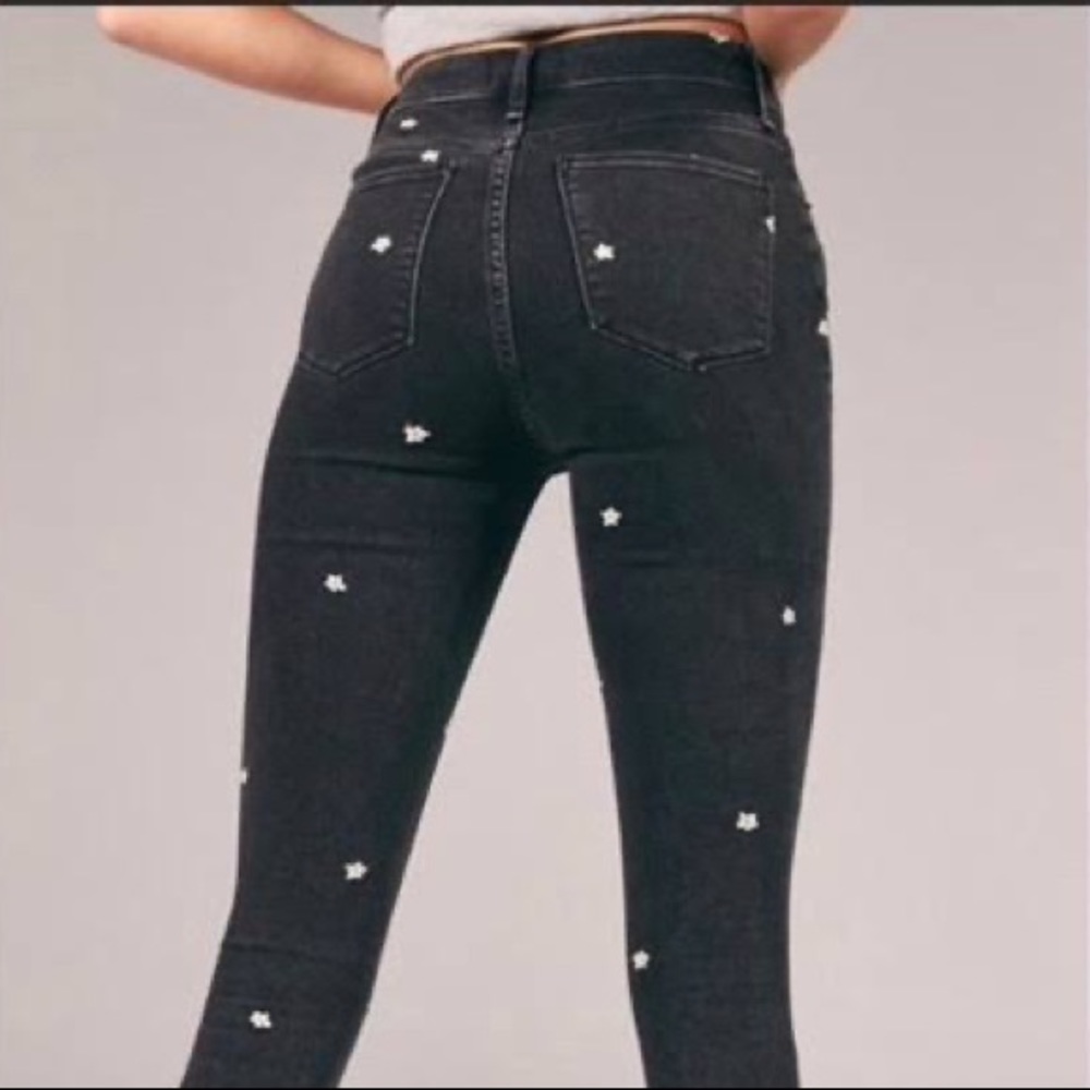 Flowered Abercrombie jeans